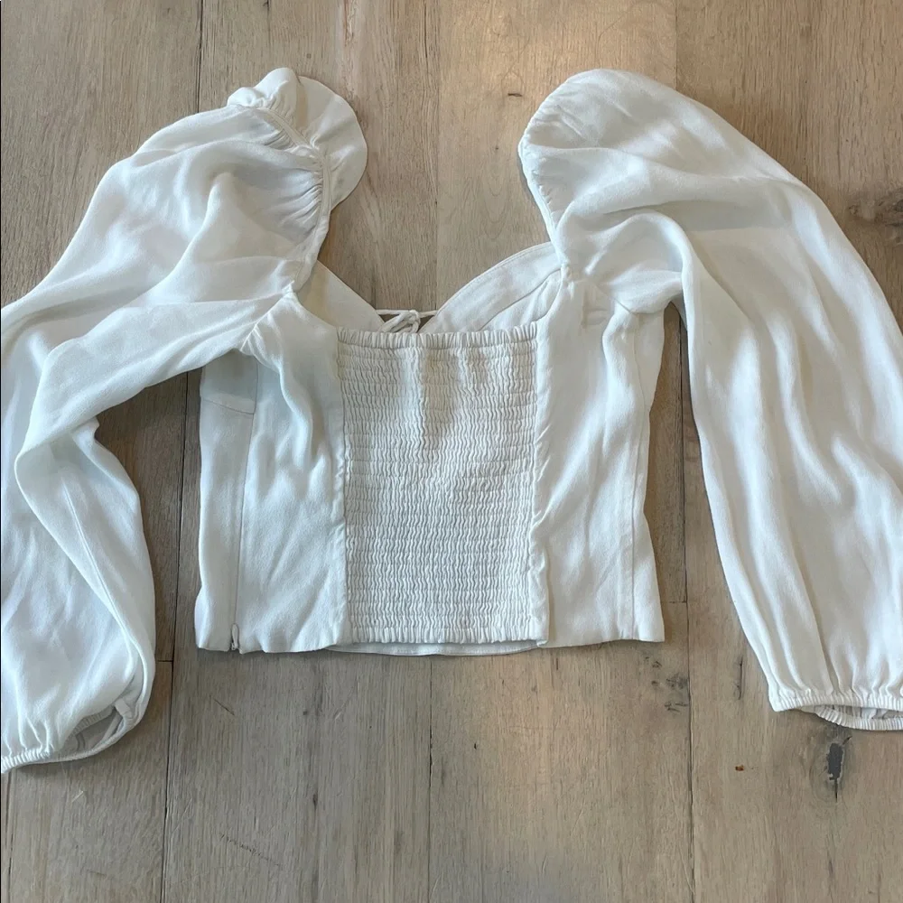 Aritzia Wilfred Novella Coastal Cowgirl Coquette Blouse Size M